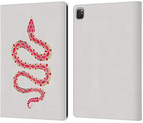 Head Case Designs Licenza Ufficiale Cat Coquillette Rosa Serpente Animali Custodia Portafoglio in Pelle Compatibile con Apple iPad PRO 12.9 2020/2021/2022