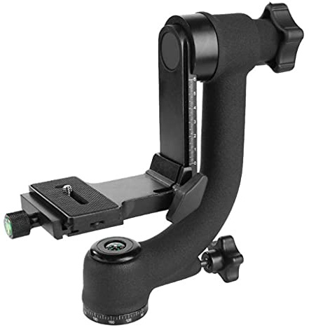 Robustes Panorama-Gimbal-Stativ aus Aluminium für Kopf mit Arca-Typ-Schnellwechselplatte, UNC 1/4-Zoll-Schraube für DSLR-Kameras bis zu 20 kg