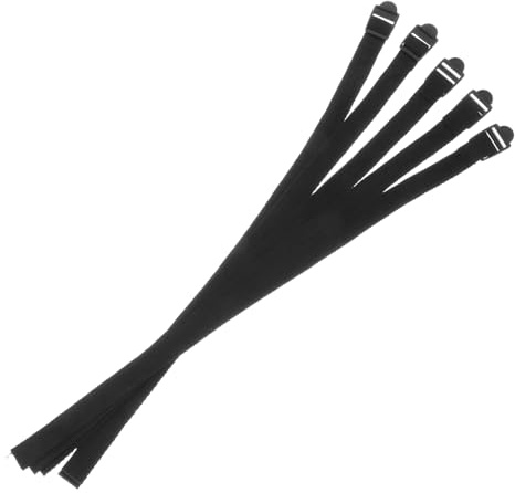 HONITANO Lot De 5 Sangles De Bâton De Ski en Nylon Noir, Sangles De Porte-bâtons Résistantes Et Réglables, Accessoires Indispensables pour Sports De Plein Air Et Ski