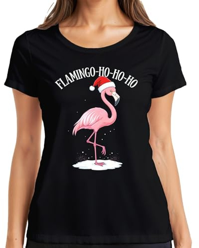 Flamingo-HO-HO-HO Weihnachtsflamingo Weihnachten Lustig Geschenk Damen T-Shirt