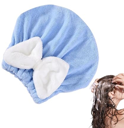 Haartuch Super Saugfähige Turbane Mit Schleife | Bade Haartrocknungs Handtuch Wickel für Frauen Mädchen lockig nass dick Badezimmer Dusche Zuhause Wohnheim Wohnung