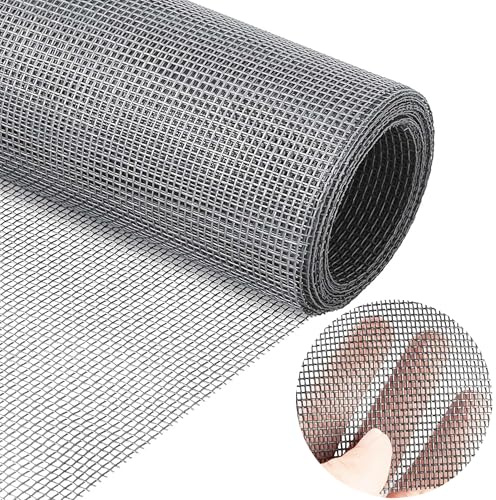Fliegennetz Meterware 150 x 300 cm,Fiberglas Fliegengitter Fenster Mesh Gewebe Schneidbar Ersatznetz,DIY Insektenschutz Gaze Fenster, für Dachfenster, Terrassentür, Grau