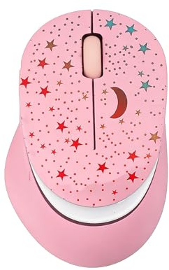 Wireless Ergonomic Mouse with Star Sky RGB LED Light,Bluetooth Tri-Mode Rechargeable Silent Portable Optical Ergo Mice,for PC Laptop Tablet MacBook Computer, Kids Adults Girls Women Gift-Pink