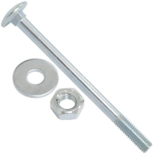 AERZETIX Set di 15 bulloni viti a testa tonda con quadro sottotesta M8x110mm / rondelle e dadi M8 / acciaio zincato/per fissaggio e assemblaggio