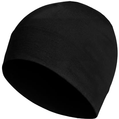 menique Herren 100% Merinowolle Beanie, Dünne Atmungsaktive Thermomütze | Leichte warme Laufmütze für Damen, Skifahren Joggen Radfahren Outdoor, temperaturregulierend und bequem unter Helmen tragbar