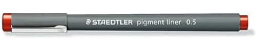 STAEDTLER 30803 Pigment Liner, 0,5 mm-Mine, Rot, 6 Stück