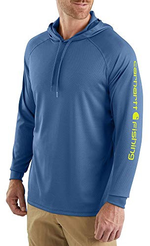 Carhartt Herren T-Shirt Fishing Hooded T-Shirt L/S Inf. Blue Heather