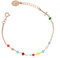 Linea Italia Gioielli - Bracciale per Donna a Rosario In Argento 925 Placcato Rosa con Pietre Colorate, Croce e Medaglietta Madonna - Made In Italy