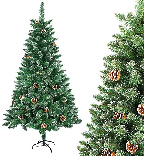 LARS360 120cm Künstlicher Weihnachtsbaum, Christbaum Tannenbaum Grüne PVC mit Schnee-Effekt, Christbaum PVC Weihnachtsbaum für Zuhause, Büro, Geschäfte und Hotels Weihnachten-Dekoration