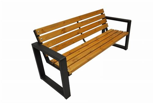 Primario Grande Gartenbank, Parkbank - Gartenmöbel, Outdoor Bank mit 350kg Tragfähigkeit - Sitzbank Holz Wetterfeste (Grande, Helle Eiche, 100cm - Sitzlänge, CE)
