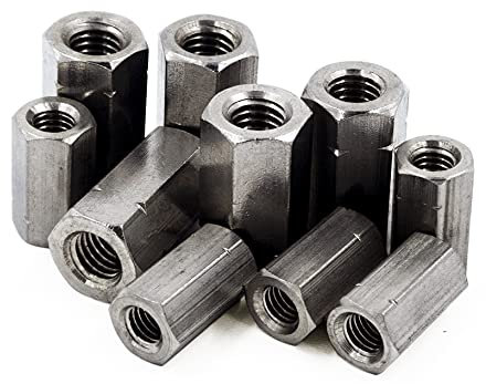 PROTECH 50 Stück Verbindungsmuttern M5 Edelstahl rostfreier A2 Langmutter Sechskantmuttern Gewindemuffe lange DIN 6334 Sechskant Mutter Hoch 15mm
