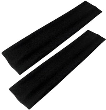 WESTEND CHOICE 5 cm breite Stirnbänder, einfarbig, dehnbar, Kylie-Stirnband, Bandeau-Stirnbänder für Damen und Herren, weiches Haarband, Fitnessstudio, Übung, Yoga, Stirnband, Schwarz, 2 Stück