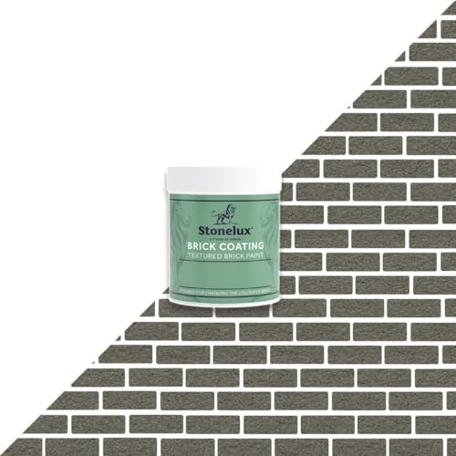 StoneLux® Brick Coating - Textured Brick Effect Paint for Changing and Restoring Brickwork Grey 250ml