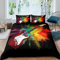 Guitar Duvet Cover Single For Kids Teens Adults,Rock Music Theme Bedding Set Hip Hop Electric Guitar Comforter Cover Rainbow Tie Dye Bedspread Cover With 1 Pillow Case Black