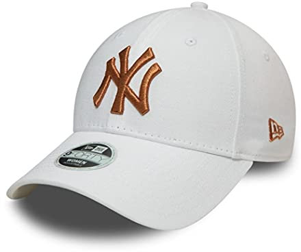New Era New York Yankees MLB Cap 9Forty verstellbar Basecap Damen Kappe Metallic Logo weiß - One-Size