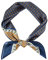 DAMILY Vintage Seidig anfühlendes Quadratisches Herren-Tuch, Satin Bandana mit Winzigem Medaillon-Print Geometrischem Halstuch und Kopftuch (Marineblau)