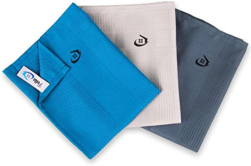 Pella Eu Pella Mikrofasertücher 3er-Set Allzweck-Reinigungstücher ohne Putzmittel für streifenfreien Glanz im Haushalt, Büro, Auto sowie für Fenster, Glas, Spiegel, uvm