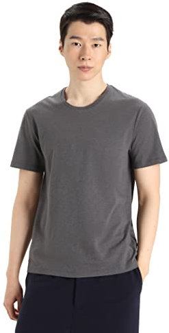 Icebreaker Men's Natural Blend Central Classic Slim Fit T-Shirt - for Everyday Use, Gym & Training - Monsoon, M