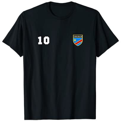 Die Demokratische Republik Kongo Trikot Nummer 10 Fußball Flagge T-Shirt