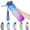 WOODFIB Sports Water Bottle 1L, Motivational Water Bottle with Straw & Time Maker, BPA Free, Leakproof & Secure Locking Lid, Tritan Plastic Drink Bottle for School/Cycling/Running/Gym (Blue Purple)