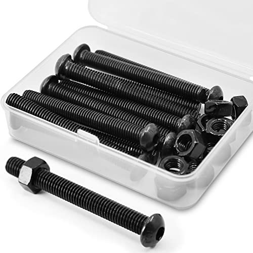 (10 Sätze) M8 x 60mm Schrauben und Muttern Set Halbrundkopf-Innensechskantschrauben 10,9 Grade legierter Stahl Vollgewinde