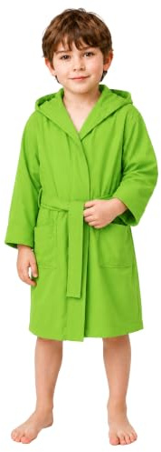 Dorian Home - Accappatoio Bambino Bambina in Microfibra Anallergico, Morbido, Leggero Salvaspazio Assorbente, Rapida Asciugatura con Cappuccio, Tasche, Cintura a Passanti e Gancio, Lavabile (no Stiro)