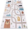 rugsx Teppich Fun Polar Kinderteppich für Babyzimmer, Spielteppiche, Kinderzimmer, Moderne, Straßen, Wald, Creme 80x150 cm