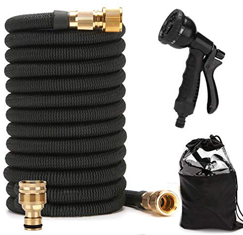 Set di tubi da giardino espandibili, 15 m, 3 tubi flessibili per acqua con 8 modalità di irrigazione, pistola a spruzzo per irrigazione da giardino, lavaggio auto, raccordi 1/2