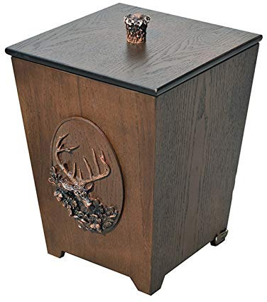 Poubelle Salle de Bain La corbeille en bois créative peut être sculptée à la main maison avec des ordures de couverture pouvant agiter Couvercle Grand poubelle de recyclage de la poubelle for salon ch