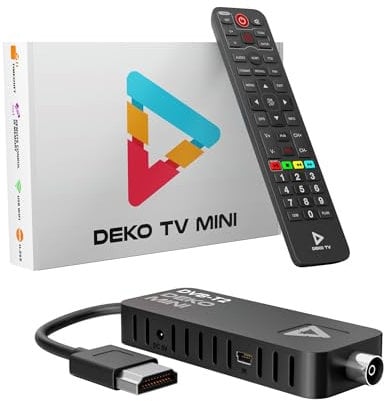 Deko TV Mini Decodificador TDT HD 2024 Stick - Sintonizador TDT HD DVB-T2 USB - Receptor TDT HD - Descodificador Digital para TV TDT Television - TDT HDMI