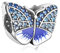 Blau Schmetterling Charms 925 Sterling Silber - Schmetterling Bead Charms passend für Europäische Armbänder und Halskette Blau Perlen Geschenke für Damen