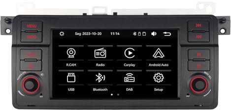 LXKLSZ Autoradio für BMW E46 3er Serie 1999-2004 mit Wireless Carplay Android Auto, 7 Zoll IPS Bildschirm Bluetooth Hohe Leistungsabgabe