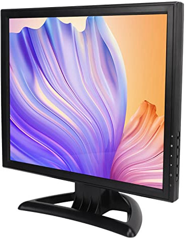 Monitor a Color de 17 Pulgadas, Pantalla LED HD de Control Remoto Ajustable de 1280x1024 Interfaz Multimedia HD para Computadoras Portátiles para Monitoreo (Enchufe Europeo