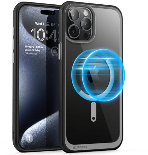SUPCASE Unicorn Beetle Mag Series Hülle für iPhone 15 Pro 6,1 Zoll (2023 Release), Premium Hybrid Schutzhülle Klar Case Kompatibel mit MagSafe (Schwarz)