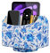 360° Drehbarer Fernbedienungshalter,TV fernbedienung aufbewahrung,PU Leder Fernbedienung Organizer mit 5 Fächer,Multifunktion Nachttisch Schreibtisch Organizer Büro Schreibtisch Stiftehalter,Blau
