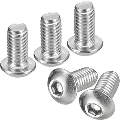 QUARKZMAN 3/8-16x3/4 Bouton Tête Douille Capuchon Vis, 5pcs 304 Inox Acier Fixations Hex Boulons, Complet Filetage Hexagonal Entraînement