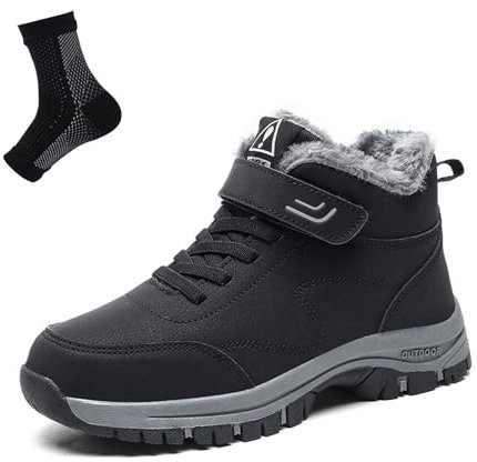 Orthoboots Pro - Ergonomische Winterstiefel, Wärmend Rutschfest Wasserdicht Winterschuhe Winterstiefel Schneestiefel Boots (Schwarz, Erwachsene, Damen, 38, Numerisch, EU Schuhgrößensystem, M)