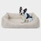 PAW WOW Anton Hundebett | Orthopädisches Hundebett | Hundekörbchen für kleine und mittelgroße Hunde (Beige, 80x60cm)