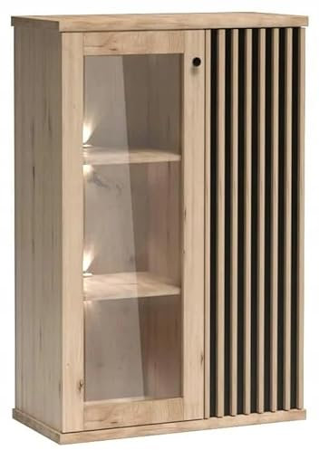 Vitrine Eiche artisan-matt 131,9 x 86,4 x 40,6 cm Vivaldi Moderno