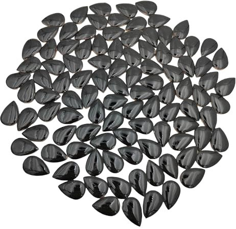 105PCS 28mm x 18mm Ceramic Raindrop DIY Mosaic Tiles, 500g Mosaic Tile Pieces for Handmade Mosaic Making Kits Art Projects Home and Outdoor Decoration (Black)