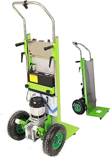 CRBUDY Treppensteiger-Sackkarre, elektrisch, 200 kg Tragkraft, mit 800-W-Motor – S-förmiger Stützarm, Treppensteigen arbeitssparend und bequem