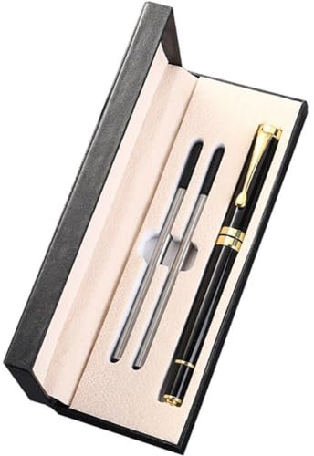 Luxus-Kugelschreiber, 1,0 Mm Business-Kugelschreiber Aus Metall 2 Ersatzminen, Schwarzer Tintenstift, Schreibroller, Schicker Kugelschreiber, Geschenk Für Männer Und Frauen