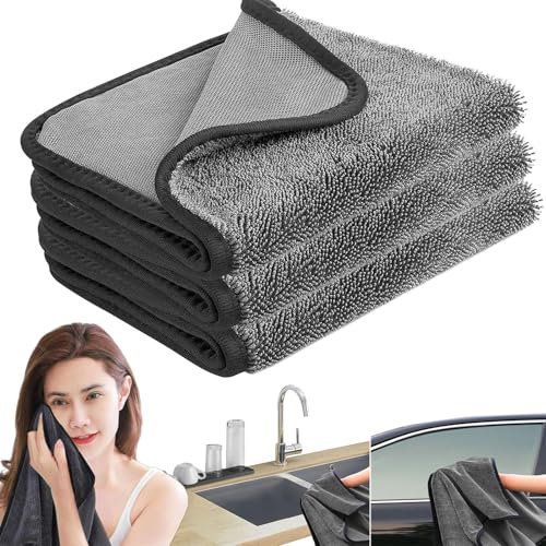 NNBWLMAEE Shiny Bath XXL Drying Towel, Shiny Wipes Shower Cleaning Cloths, Magicwipe Bathroom Drying Cloths, Shiny Wipes for Bathroom,Car Home Office Cleaning (3pcs, 40 * 60cm)