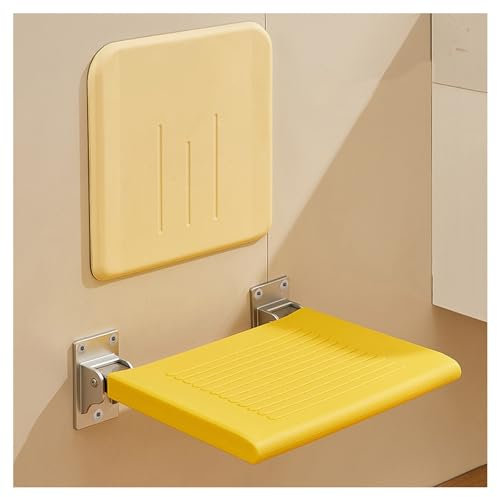 LFIEVO Badezimmer Wandklappstühle Rutschfester Duschsitz Badezimmer Klappstuhl mit Rückenlehne 90 Grad Nach Oben Klappbarer Badezimmerstuhl