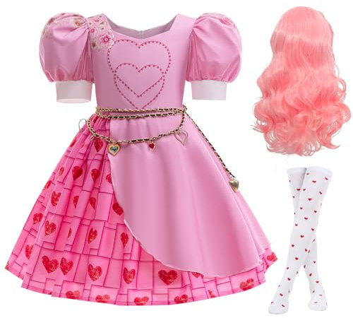 ADREIT Costume de princesse rouge pour filles - Robe de princesse rose pour fille/costume/Halloween