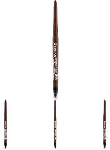 essence cosmetics - Augenbrauenstift - superlast 24h eyebrow pomade pencil waterproof - dark brown (Packung mit 4)
