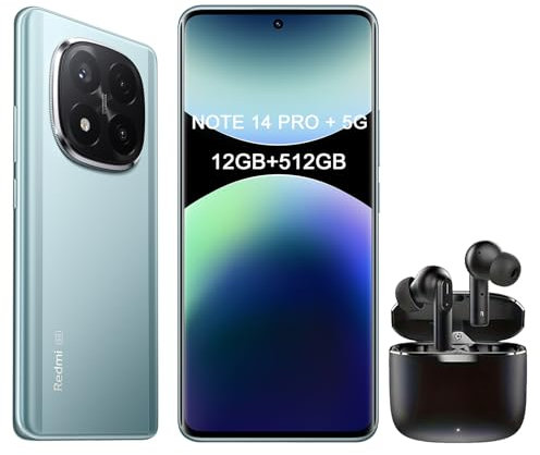 Xiaomi Redmi Note 14 Pro + 5G - Cuffie Bluetooth incluse (blu blu, 12 GB di RAM, 512 GB di memoria) | World Premier MTK Dimensity 7025 Ultra | 2100 Nits segmento più luminoso 120 Hz AMOLED