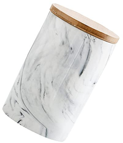 DECHOUS 2 Pcs Ceramic Airtight Box Marble Pattern Storage Jar Storage Jars for Tea Sugar Cookies