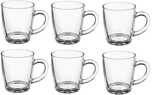 Deconation - Lot De 6 Tasses En Verre - Mugs Transparents 34 Cl | Entièrement En Verre