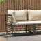 Myheimly Garten-Ecksofa mit Beige Kissen Poly Rattan